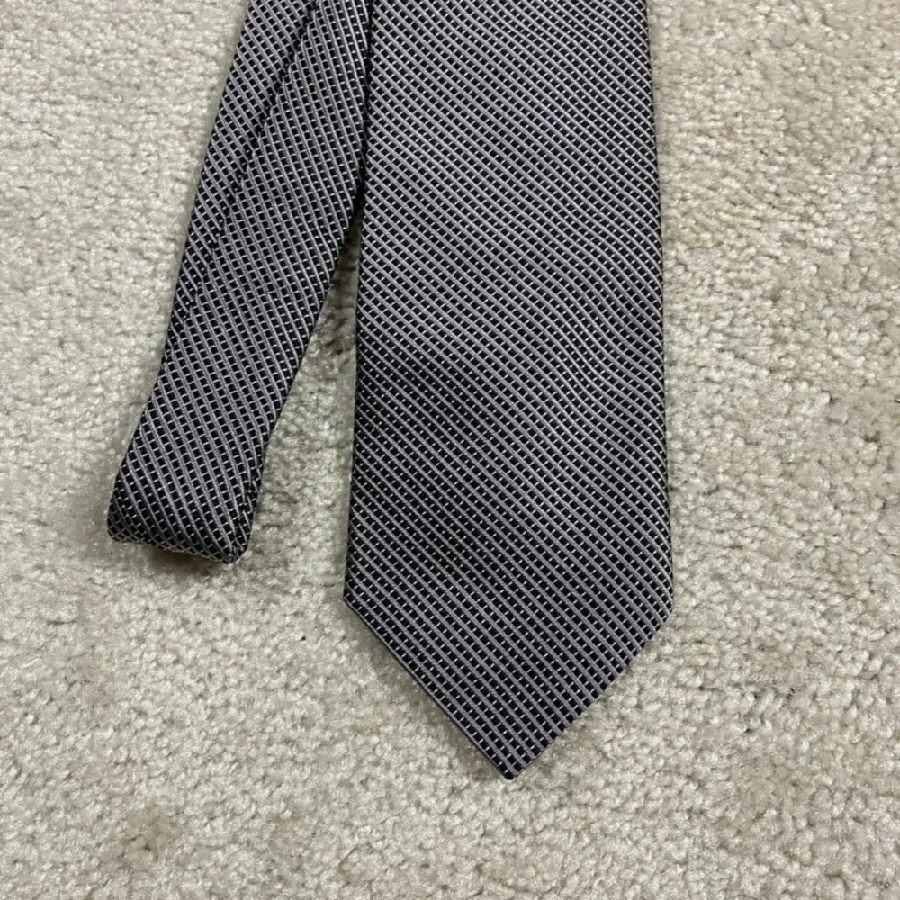 Brooks Brothers Makers Silk Tie Grey Black Geometric Micro Check England USA
